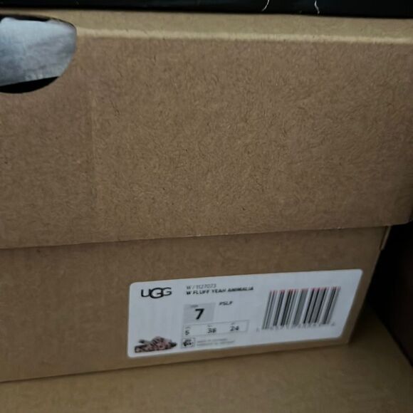 NWT UGG fluffy animal slingback sandals pink 7 - Picture 11 of 11